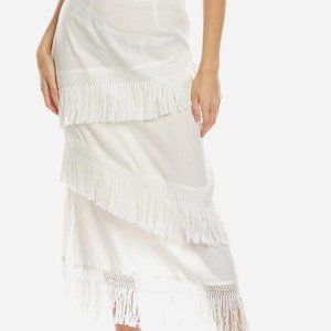 BRAND NEW WEWOREWHAT Off White Long Skirt Cover Up
